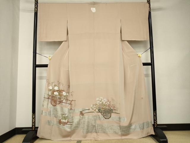 平和屋着物●松尾光琳 色留袖 花車文 正絹 逸品 AABK0145ck