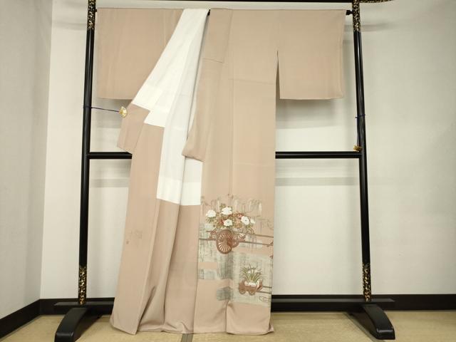 平和屋着物●松尾光琳 色留袖 花車文 正絹 逸品 AABK0145ck