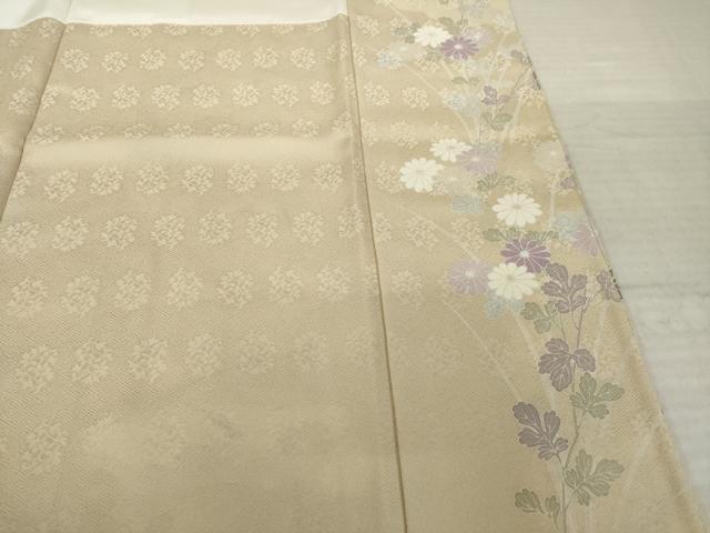 平和屋着物●訪問着 駒刺繍 貝桶花文 正絹 逸品 AABK0157ck
