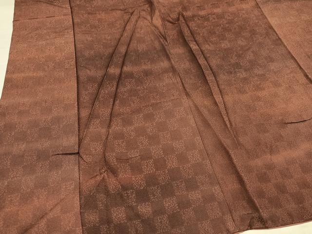 平和屋着物●上質な小紋 市松文様 正絹 逸品 AABK0169ph