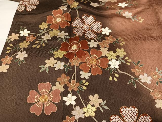 平和屋着物●訪問着 駒刺繍 草花文 暈し染め 金彩 ますいわ屋扱い 正絹 逸品 AABK0176ph
