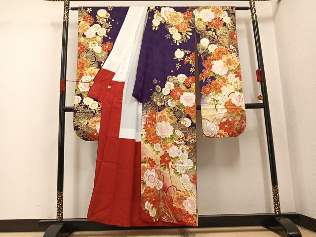 平和屋着物●豪華振袖 花毬文 金彩 正絹 逸品 AABK0182ph