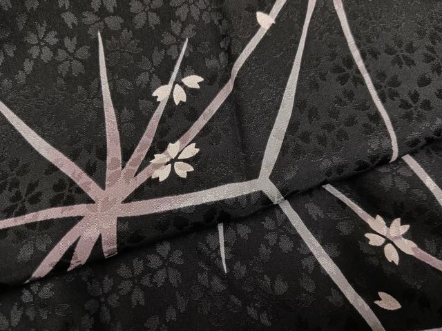 平和屋着物●長襦袢 無双仕立て 舞桜文 正絹 逸品 未使用 AABK0187ph