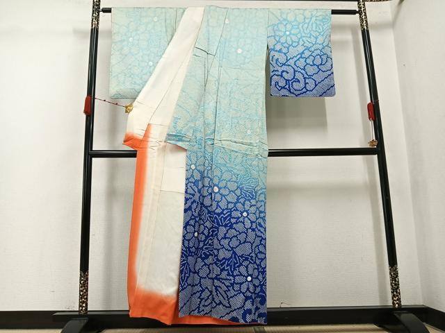 平和屋着物●訪問着 総絞り 花尽くし 正絹 逸品 AABK0189ph