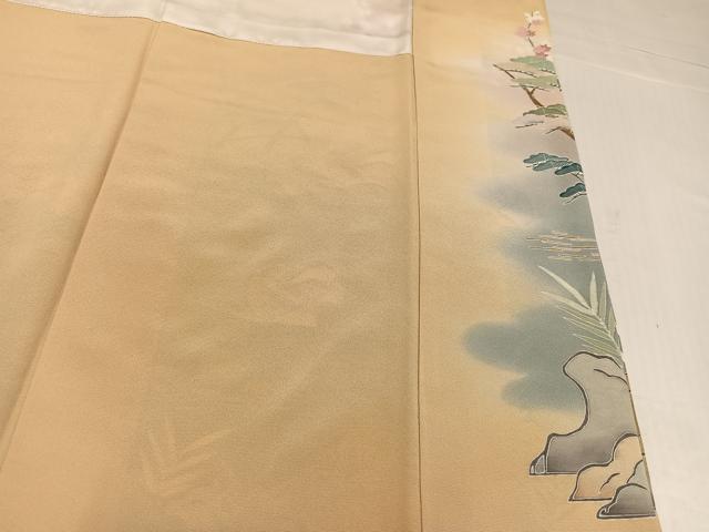 平和屋着物●豪華色留袖 友禅 作家物 駒刺繍 鴛鴦草木文 金彩 正絹 逸品 AABK0192ph
