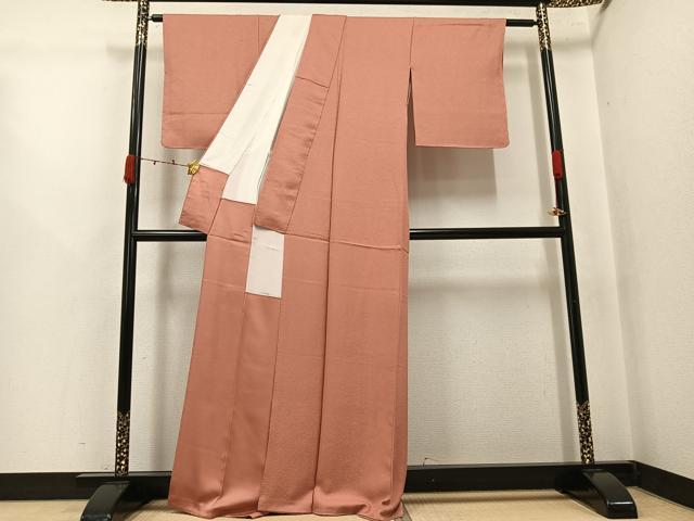 平和屋着物●本草木染作家 瑞鳳 色無地 ときがら茶色 正絹 逸品 AABK0208ph