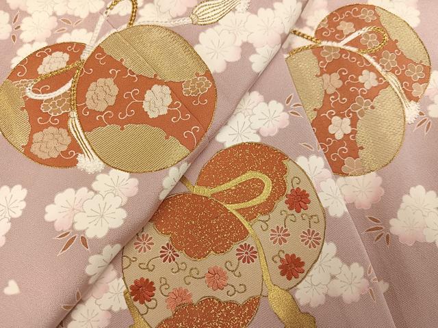 平和屋着物●訪問着 刺繍 花鼓文 金糸 正絹 逸品 AABK0212ph