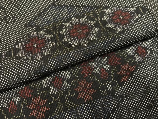 平和屋着物●本場大島紬 7マルキ 更紗唐草文 カネトク謹製 正絹 逸品 未使用 AABK0215ph