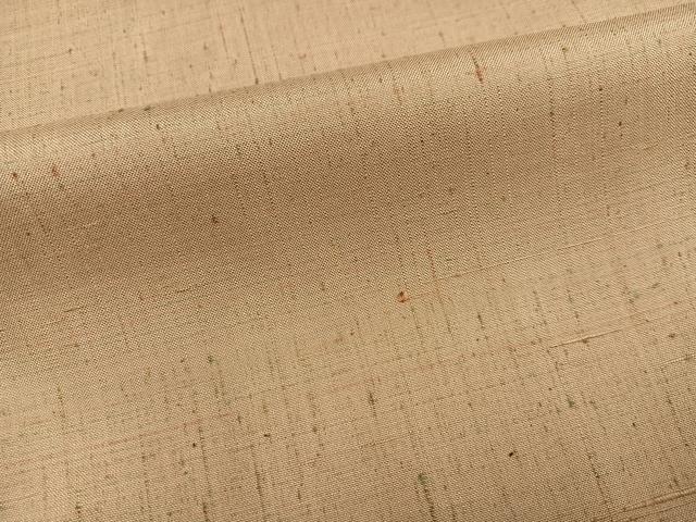 平和屋着物●結城紬 色無地 蜂蜜色 証紙付き 正絹 逸品 AABK0216ph