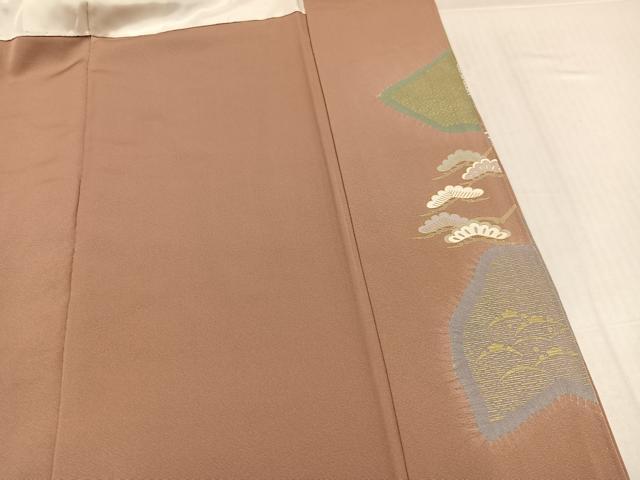 平和屋着物●豪華色留袖 駒刺繍 絞り 草花文 金彩 正絹 逸品 AABK0220ph