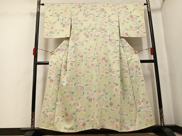 平和屋着物●上質な小紋 地紋起こし 橘 正絹 逸品 AABK0224ph