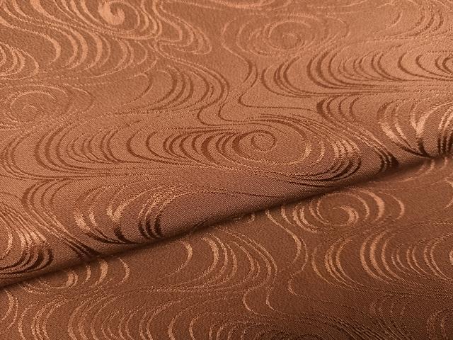 平和屋着物●上質な色無地 流水地紋 赭色 正絹 逸品 AABK0226ph