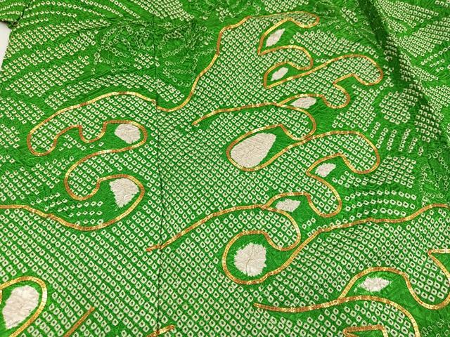 平和屋着物●豪華振袖 駒刺繍 絞り 立波花文 仮絵羽 逸品 未使用 AABK0232ph