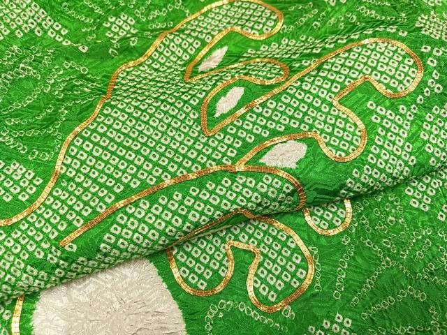 平和屋着物●豪華振袖 駒刺繍 絞り 立波花文 仮絵羽 逸品 未使用 AABK0232ph