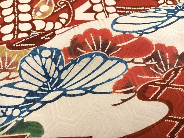 平和屋着物●豪華振袖 型染め 草花文 正絹 逸品 AABK0234ph