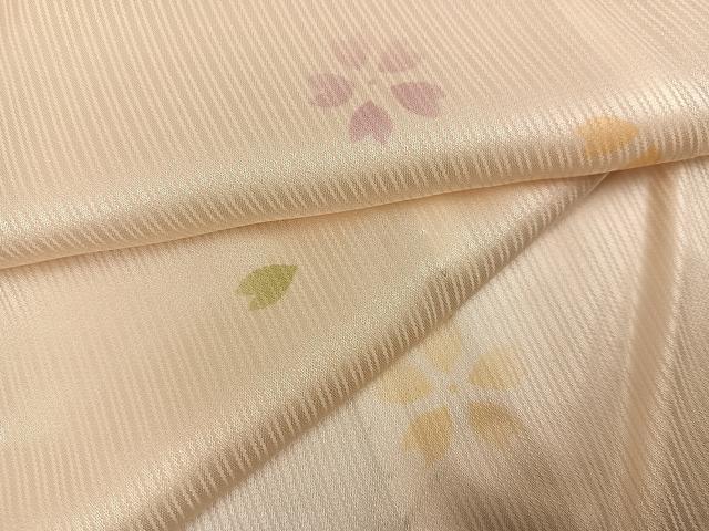 平和屋着物●長襦袢 無双仕立て 舞桜文 正絹 逸品 AABK0235ph