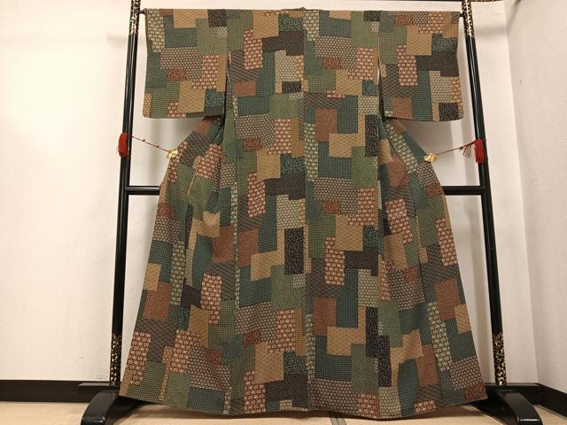 平和屋着物●上質な小紋 吉祥花文 正絹 逸品 AABK0244ph