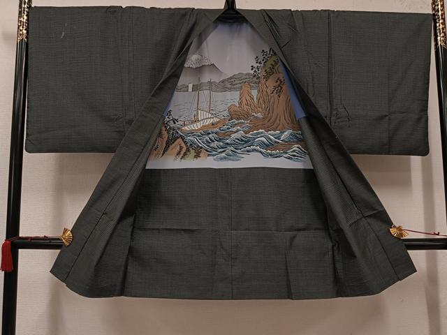平和屋着物●男性 本場大島紬 アンサンブル 100亀甲 総詰め 証紙付き 正絹 逸品 AABK0247ph
