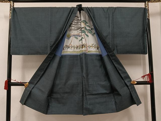 平和屋着物●男性 本場大島紬 アンサンブル 100亀甲 総詰め 山田実作 正絹 逸品 未使用 AABK0249ph
