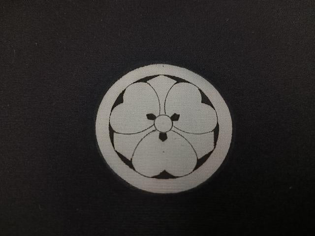 平和屋着物●男性 黒紋付・羽織セット 正絹 逸品 AABK0251ph