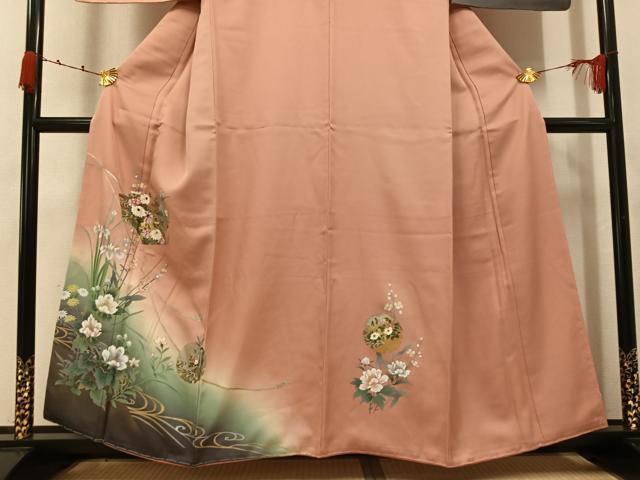 平和屋着物●訪問着雪輪地紙花文 暈し染め 金銀彩 正絹 逸品 未使用 AABK0255ph