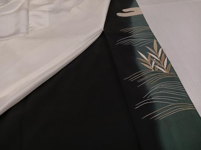 平和屋着物●豪華黒留袖 浜松笹舟文 暈し染め 金彩 正絹 逸品 AABK0259ph