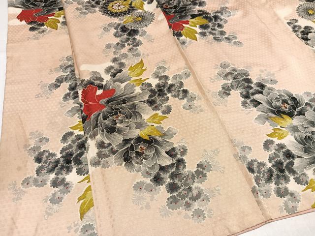 平和屋着物●上質な小紋 草花文 正絹 逸品 AABK0260ph