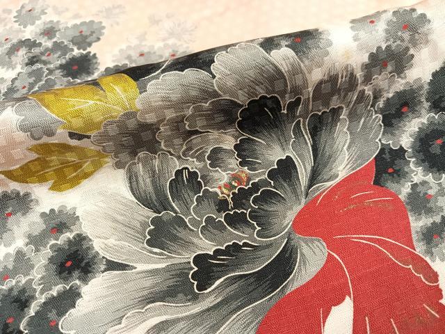 平和屋着物●上質な小紋 草花文 正絹 逸品 AABK0260ph