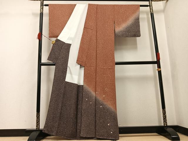 平和屋着物●訪問着 刺繍 箔散らし 暈し染め 金銀糸 正絹 逸品 未使用 AABK0268ph