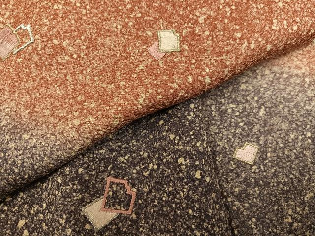 平和屋着物●訪問着 刺繍 箔散らし 暈し染め 金銀糸 正絹 逸品 未使用 AABK0268ph