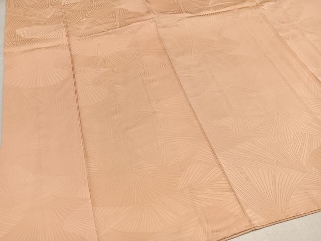 平和屋着物●上質な色無地 幾何学地紋 雄黄色 正絹 逸品 AABK0269ph