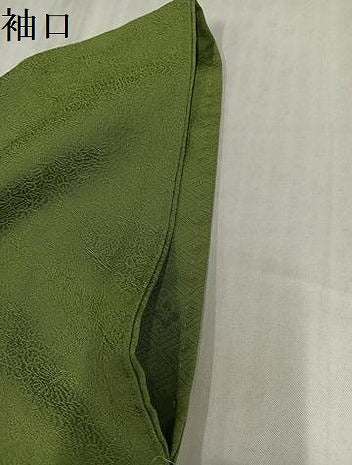平和屋着物●上質な色無地 花唐草地紋 根岸色 正絹 逸品 AABK0270ph