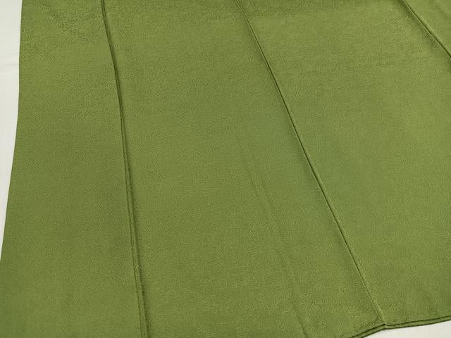 平和屋着物●上質な色無地 花唐草地紋 根岸色 正絹 逸品 AABK0270ph