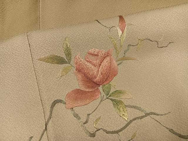 平和屋着物●訪問着 総刺繍 蘇州刺繍 枝花文 暈し染め 正絹 逸品 AABK0278ph