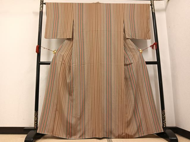 平和屋着物●上質な小紋 間道 正絹 逸品 AABK0282ph