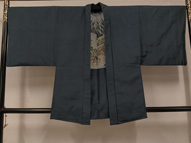 平和屋着物●男性 本場大島紬 アンサンブル 100亀甲 総詰め 正絹 逸品 AABK0289ph