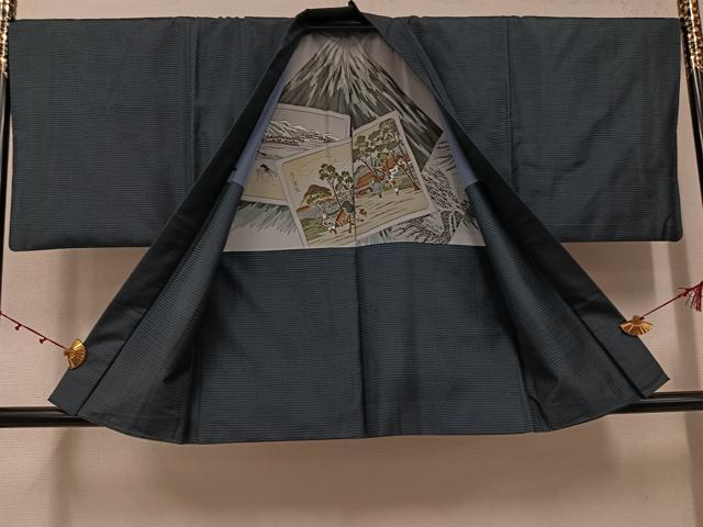 平和屋着物●男性 本場大島紬 アンサンブル 100亀甲 総詰め 正絹 逸品 AABK0289ph