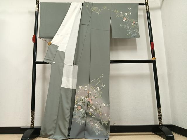 平和屋着物●訪問着 友禅 作家物 春峰 枝花文 暈し染め 健勝苑扱い 正絹 逸品 AABK0299ph