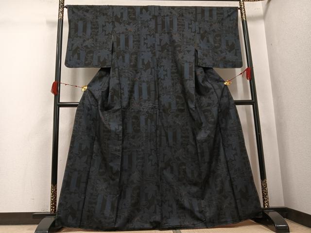 平和屋着物●本場大島紬 7マルキ 更紗唐草文 正絹 逸品 未使用 AABK0300ph