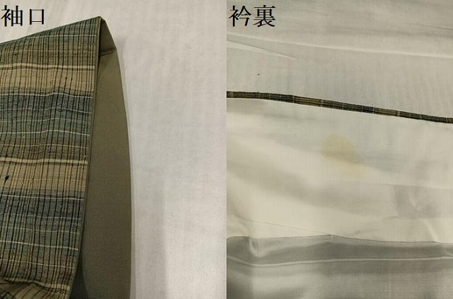 平和屋着物●日本工芸会正会員 伝統工芸士 鈴木苧紡庵 苧紡庵紬 横段文 銀座越後屋扱い 証紙・たとう紙付き 正絹 逸品 AABK0302ph
