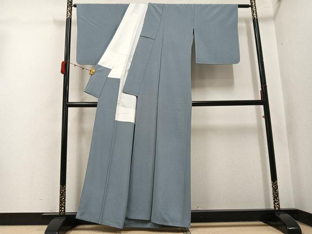 平和屋着物●上質な色無地 嶺雲 豆がら茶色 丹後ちりめん 反端付き 正絹 逸品 未使用 AABK0312ph