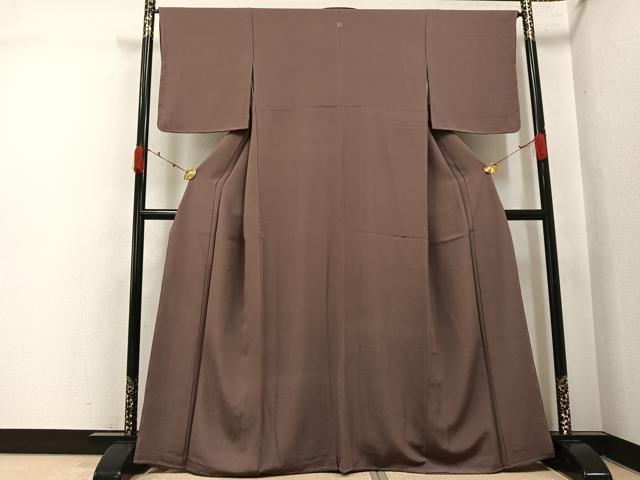 平和屋着物●上質な色無地 銀煤竹色 正絹 逸品 未使用 AABK0313ph