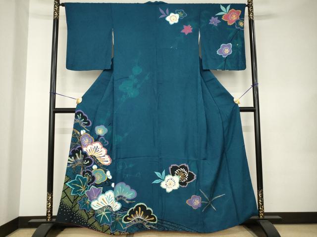 平和屋着物●訪問着 花籬文 金彩 正絹 逸品 AABK0321ck