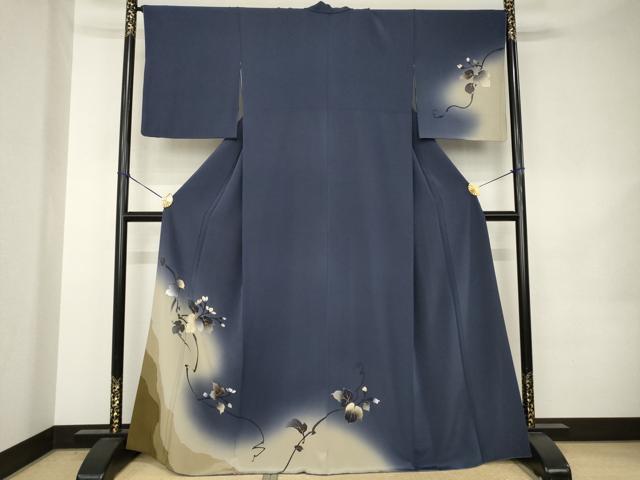 平和屋着物●訪問着 枝花文 暈し染め 金彩 正絹 逸品 AABK0324ck