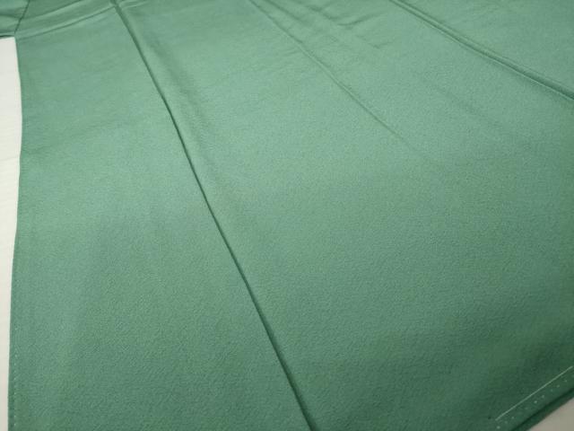 平和屋着物●上質な色無地 本草木染 緑青色 反端付き 正絹 逸品 未使用 AABK0335ck