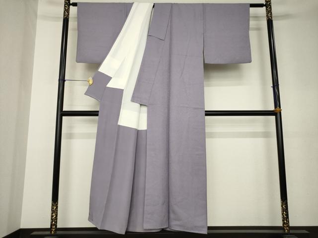 平和屋着物●上質な色無地 葡萄鼠色 正絹 逸品 AABK0338ck