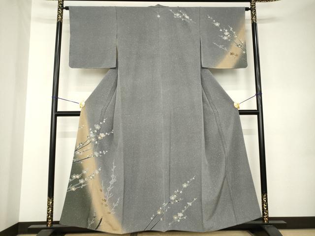 平和屋着物●訪問着 枝梅 暈し染め 正絹 逸品 AABK0340ck