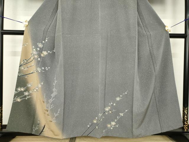 平和屋着物●訪問着 枝梅 暈し染め 正絹 逸品 AABK0340ck
