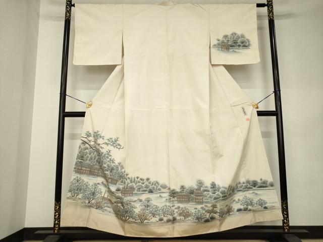 平和屋着物●本場大島紬 染大島 訪問着 作家物 長岡天満宮 正絹 逸品 未使用 AABK0356ck
