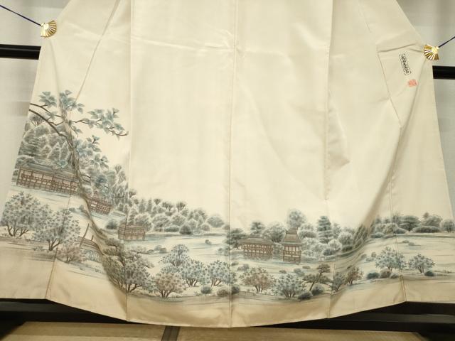平和屋着物●本場大島紬 染大島 訪問着 作家物 長岡天満宮 正絹 逸品 未使用 AABK0356ck